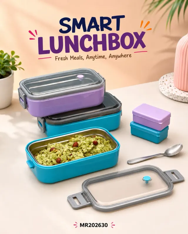 Smart Canva Inner Steel Lunch Box ,Pack of 1