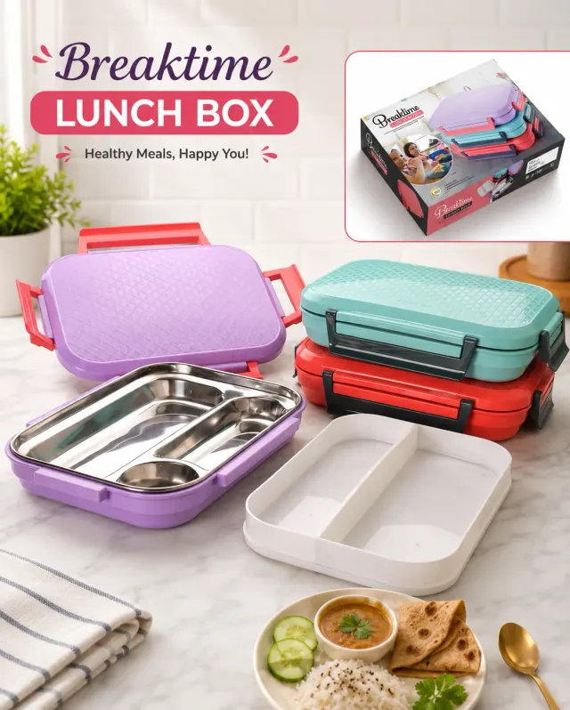 Breaktime Steel Lunch Box - Pack of 1
