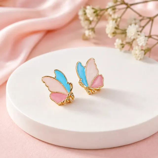 Elegant Butterfly Stud Earrings for Women & Girls