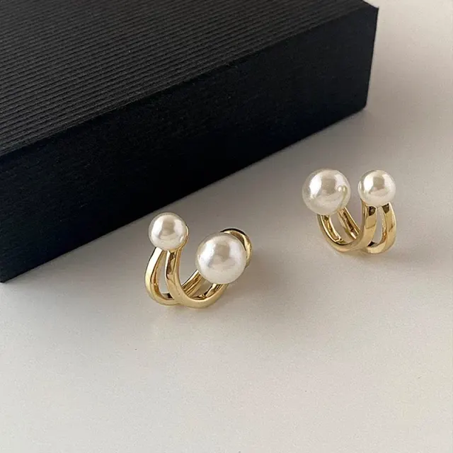 Pearl Gold-Tone Earrings – Stylish & Trendy
