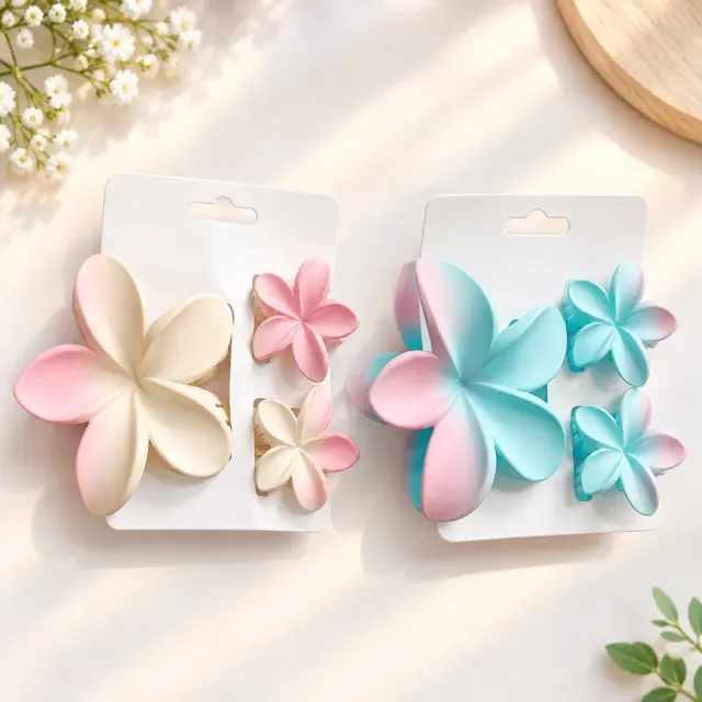 3D Flower Hair Claw Clips – Pack of 2 Combo