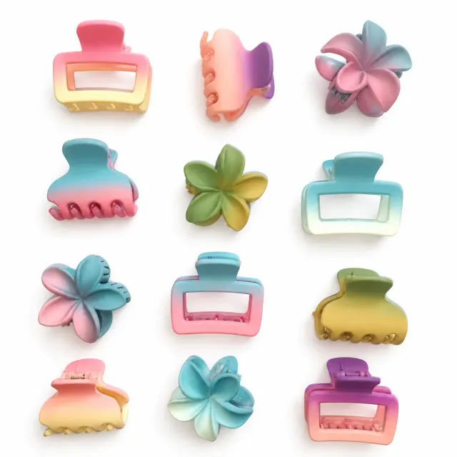 Matte Finish Hair Claw Clips for Women & Girls – 12 Pcs Combo Pack | Stylish & Strong Hair Clips